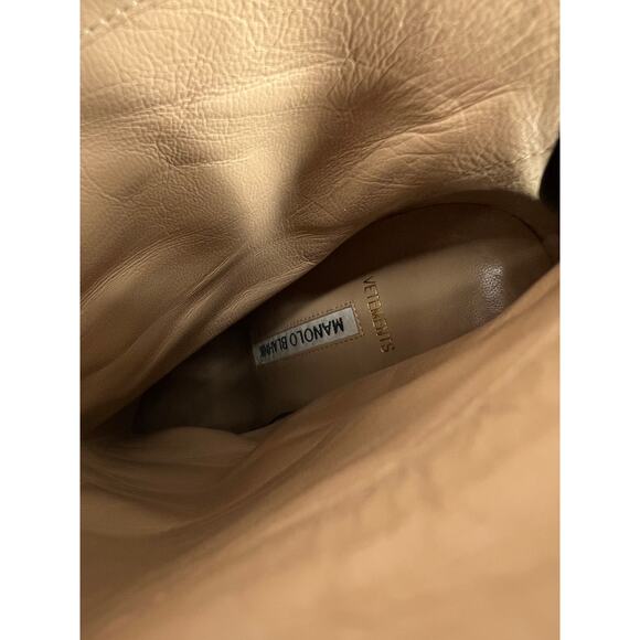 Manolo Blahnik + Vetements Printed Satin Ankle Boots In Black - Picture 15 of 16